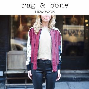 Rag & Bone Greta Silk Bomber Jacket - Size 2